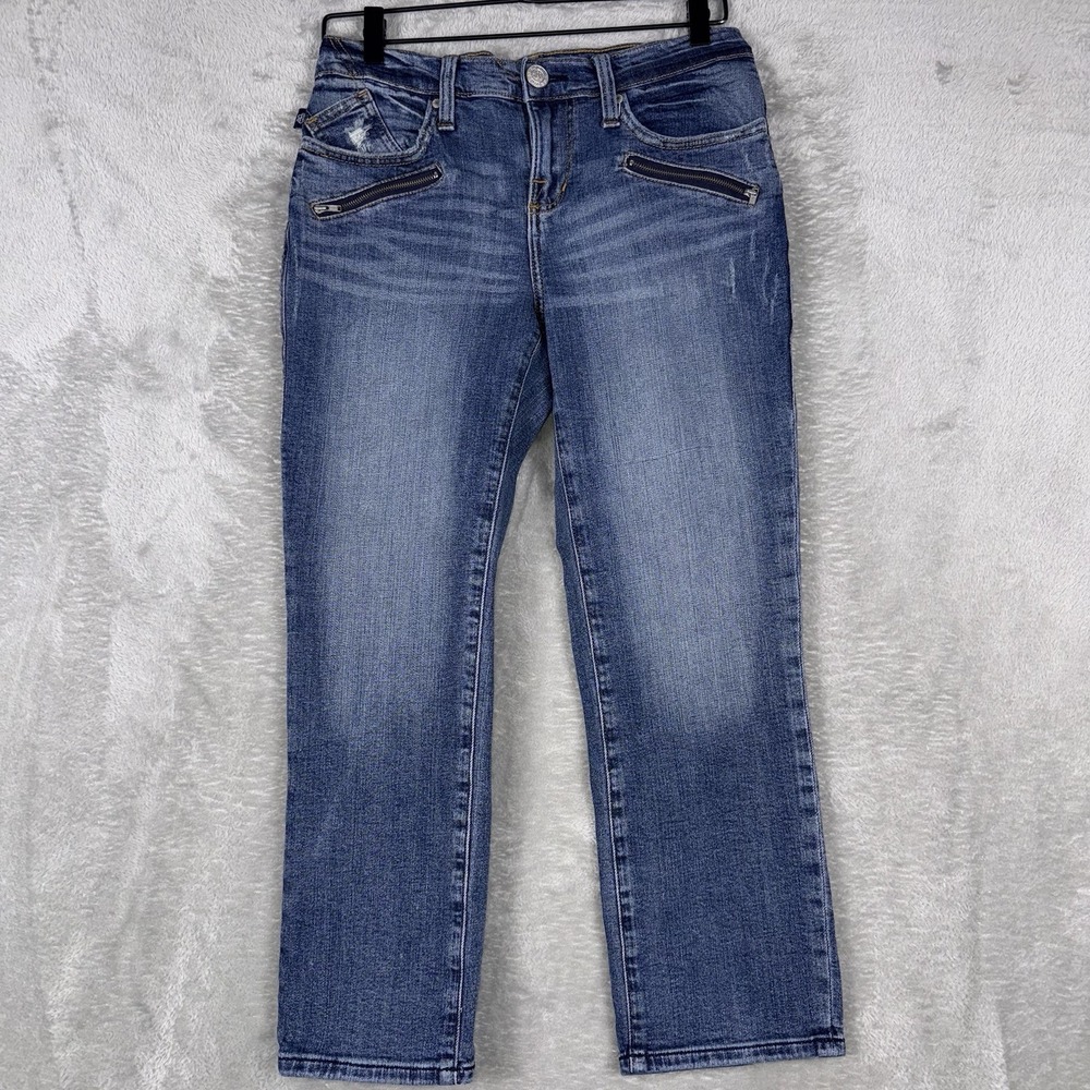 Rock & Republic Kendall Cropped Jeans Women's 6 Blue Medium Wash Low‎ Rise